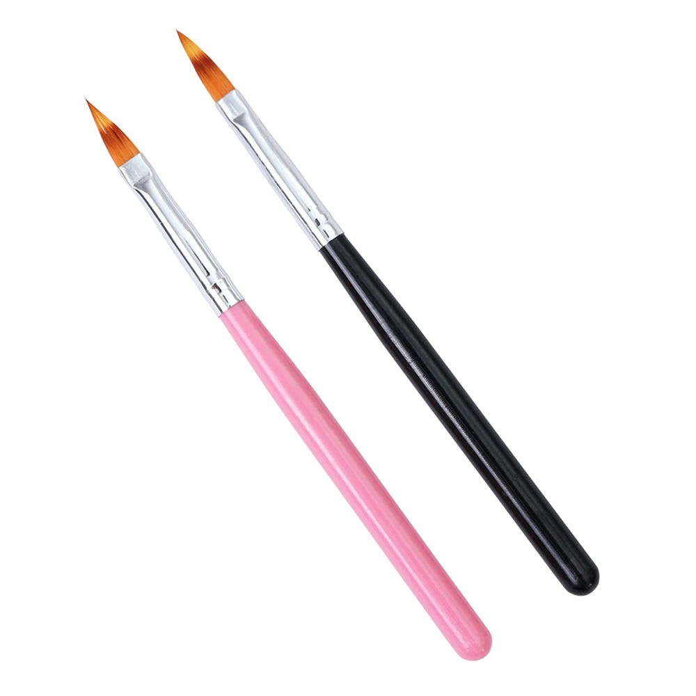 

1 Pcs Grdient UV Gel Nail Bruches Drawing for Nail Arts Painting Pen Pink Black Acrylic Nail Brush Manicure Tool Accessory LA882