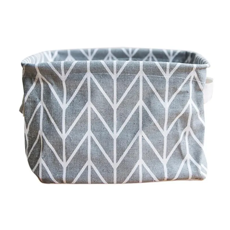 

Retro Foldable Cloth Storage Bin Desk Table storage Toy Box Geometry Fabric Accessory Basket Holder Folding Closet case 2018
