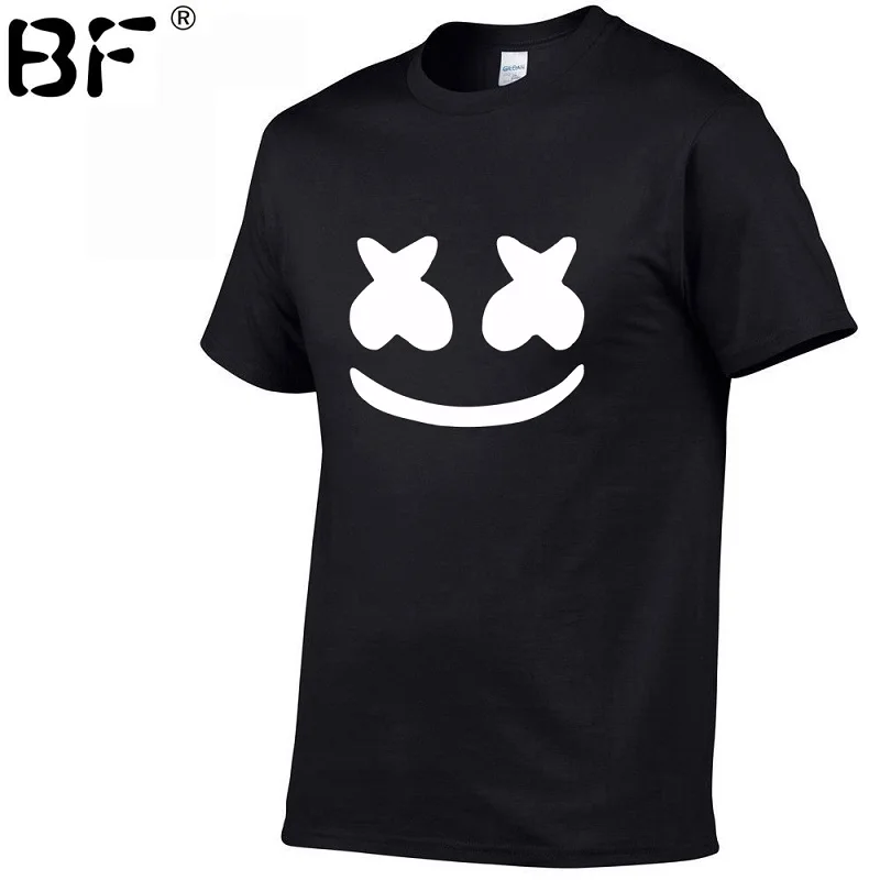 

New brand T Shirts Men print funny marshmello face t-shirt short sleeve boy casual cotton homme tops tees Plus Size XS-XXL