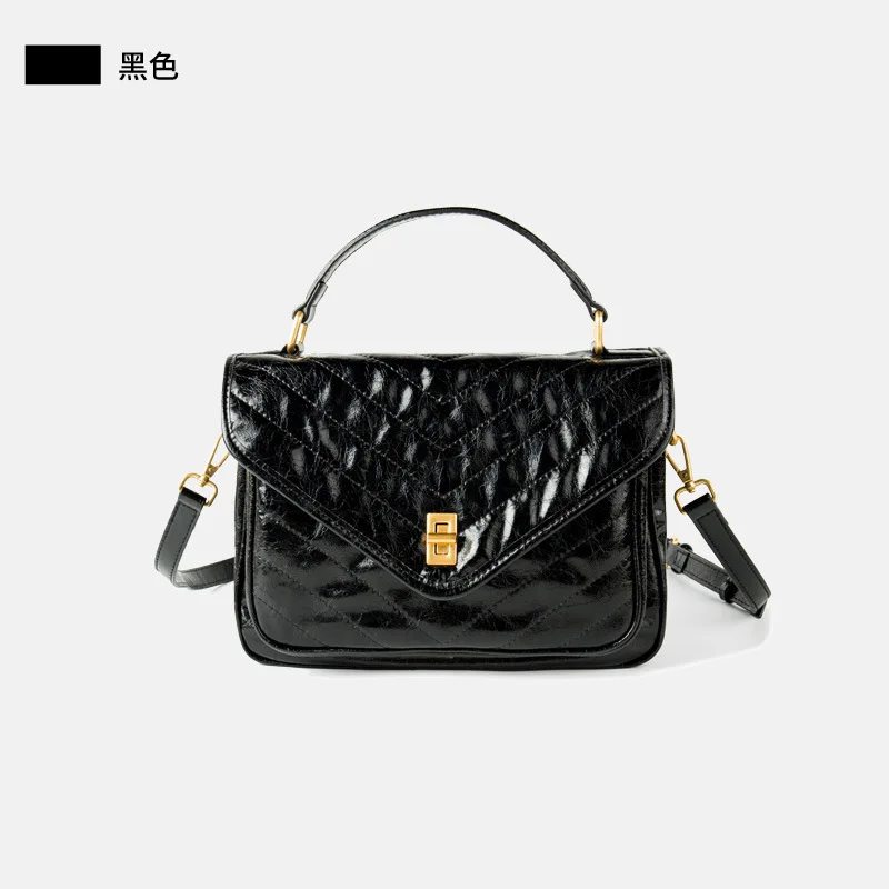 Bag Woman 2019 Handbag Genuine Leather Woman Package Single Shoulder Package Oblique Satchel Oil Wax Postman Package