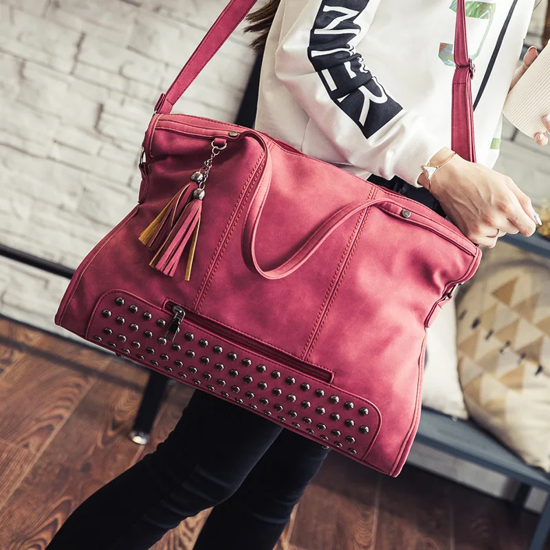 verde Top Rosa Da Di Borsa handle Epoca Della Viaggio A Tracolla Femminile Messaggero Elaborazione Borse 2018 Nappa colore Più Dell'unità grigio Grande Cuoio Nero Rivetto Donne Il Moda wxIpRnq4T