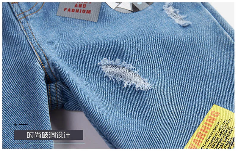 2019 summer boys sets children short-sleeved + jeans pant sports suits (3)