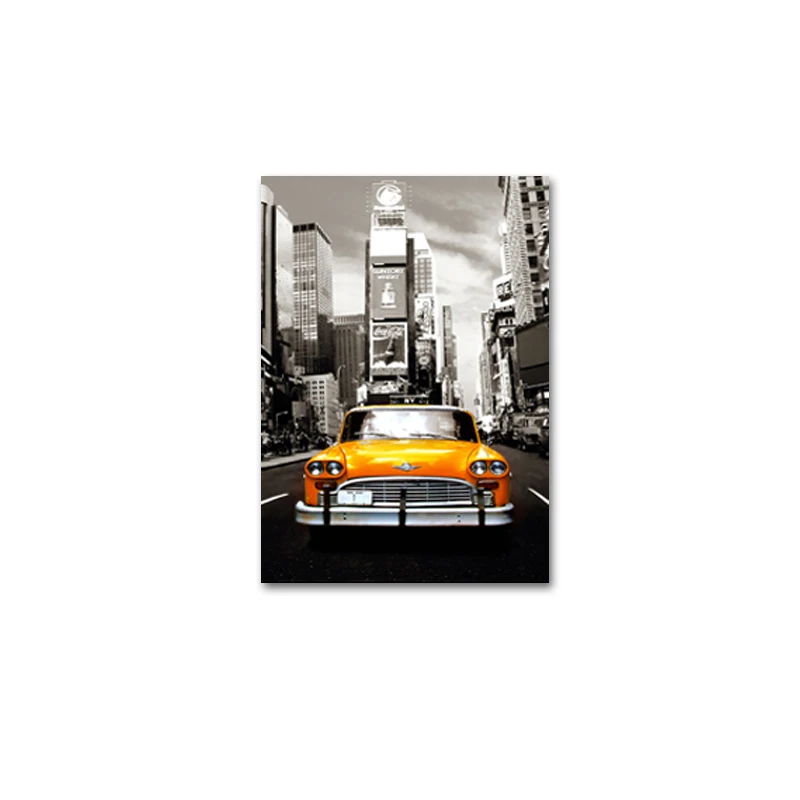 SURELIFE винтажный автомобиль город Жираф принты картины на холсте абстрактные настенные художественные картины поп-плакат для гостиной дома декоративные - Цвет: A