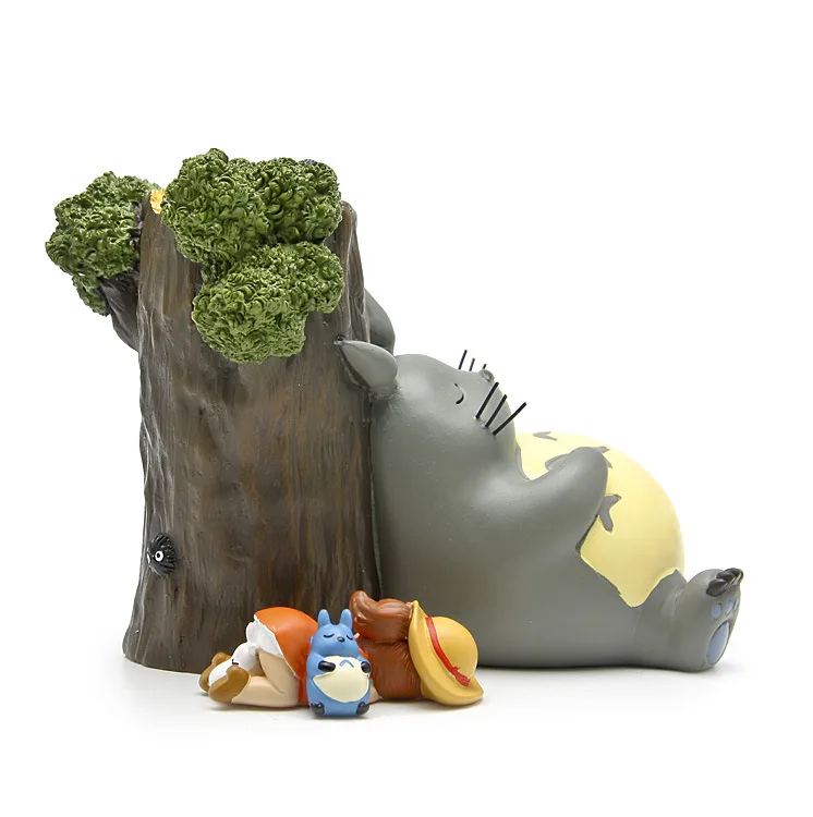 Kawaii Big Totoro figuren набор игрушек 2016 новинка мой сосед синий Тоторо спящий по дереву