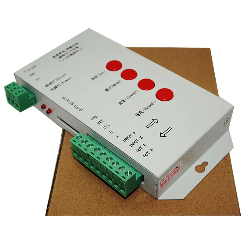 T1000S SD карты WS2801 WS2811 WS2812B LPD6803 светодиодный 2048 Пиксели контроллер DC5 ~ 24V T 1000S RGB пульт