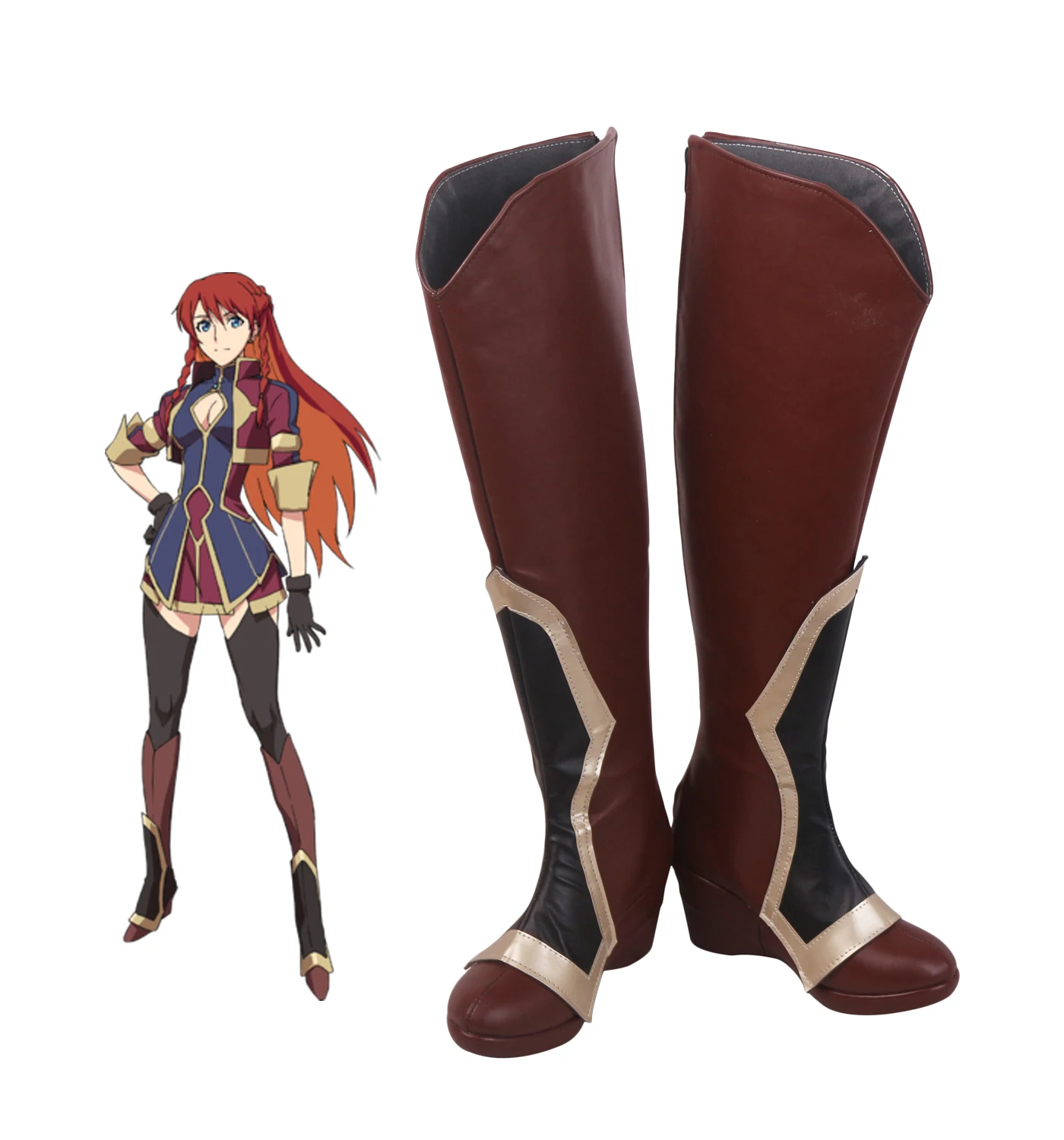 

Re:Creators Selesia Upitiria Cosplay Boots High Heel Brown Shoes Custom Made Any Size Carnaval Halloween Cosplay