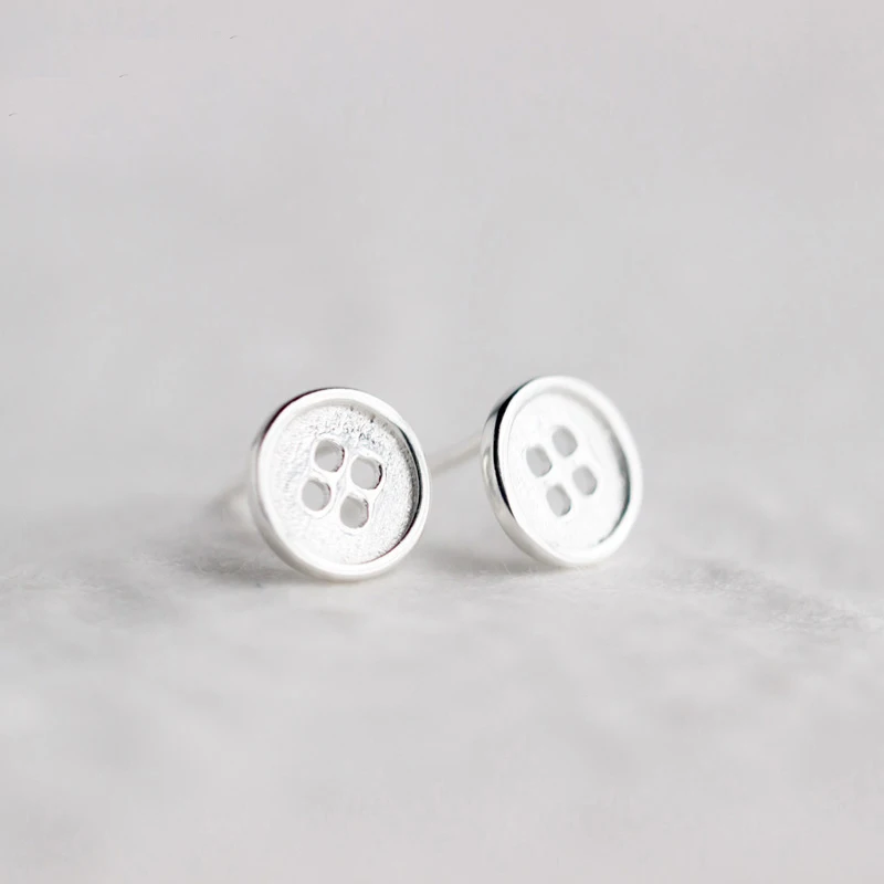 Мода чистое серебро 925 пробы круглая кнопка заклепка серьги ювелирные изделия для женщин Pendientes Brincos модные ювелирные изделия