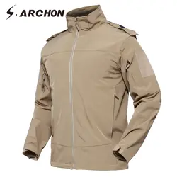 S. ARCHON осенние непромокаемые Тактические Куртки мужские с капюшоном теплые военные армейские пальто теплая ветровка армейская одежда