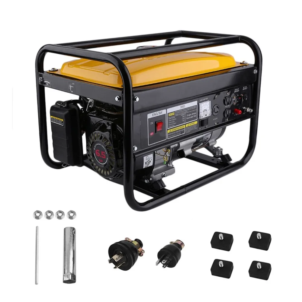 

Heavy Duty 4000W 6.5HP 110/220V Car Dual Voltage Portable 4 Stroke Low Noise Gasoline Gas Generator Powerful Engine