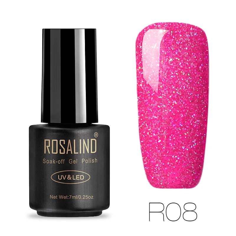 R08 ROSALIND Гель-лак для ногтей 7 мл Горячая Распродажа Радужный 29 цветов полуперманентный УФ-лак для маникюра - Цвет: R08