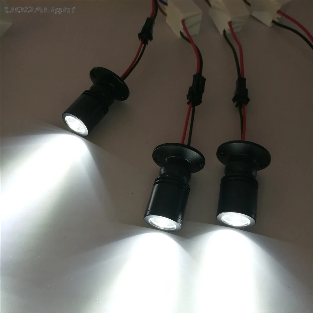 Dia20mm черный Регулируемый шкаф led 1-3 Вт светодиодные шайбы беспроводной 30% off