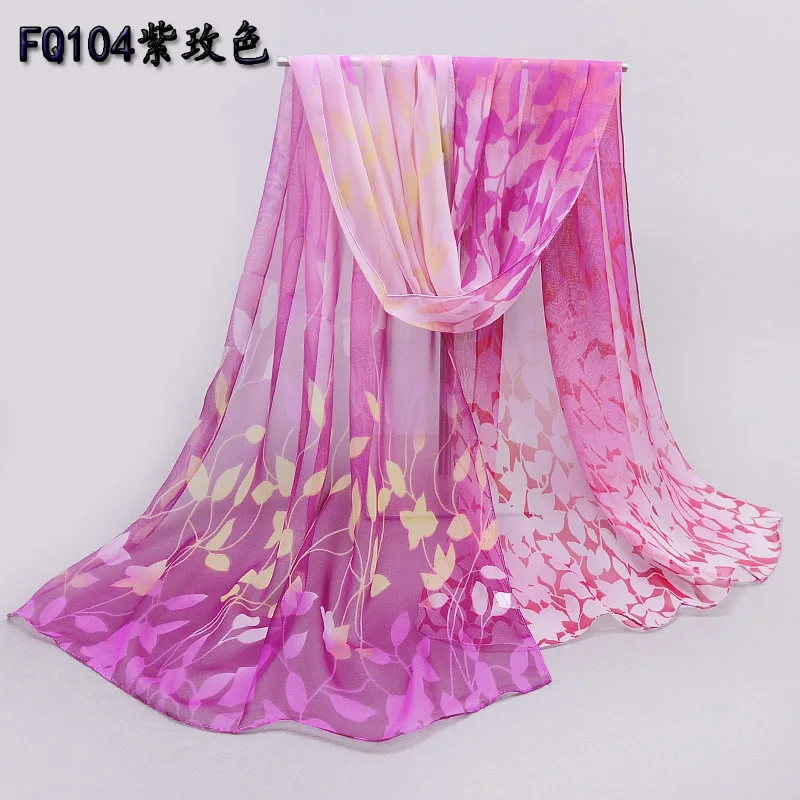 Женский модный шарф из пашмины дизайн длинная шаль накидка Шелковый шифоновый палантин шарф - Цвет: Purple Rose