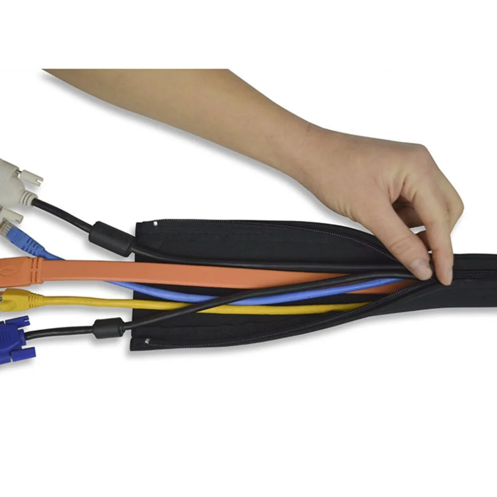 

DIY Neoprene Cable Management Sleeve Zipper Wrap Wire Hider Cover Organizer