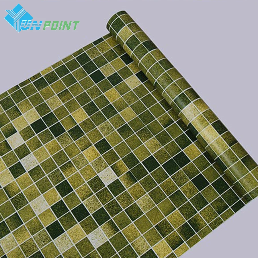 5M /10M Waterproof PVC Self Adhesive Wallpaper Kitchen Bathroom Toilet Wall Stickers Tile Sticker Mosaic Pattern Decorative Film
