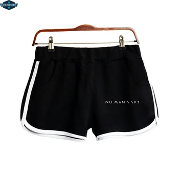 

2018 Fashion No Man's Sky Summer Short women's home casual Short Lady Elastic Waist cotton Shorts Solid Beach Mini Short XS-2XL