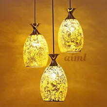 Желтый мозаичный стеклянный 3 Легкий Кулон 110-240 В