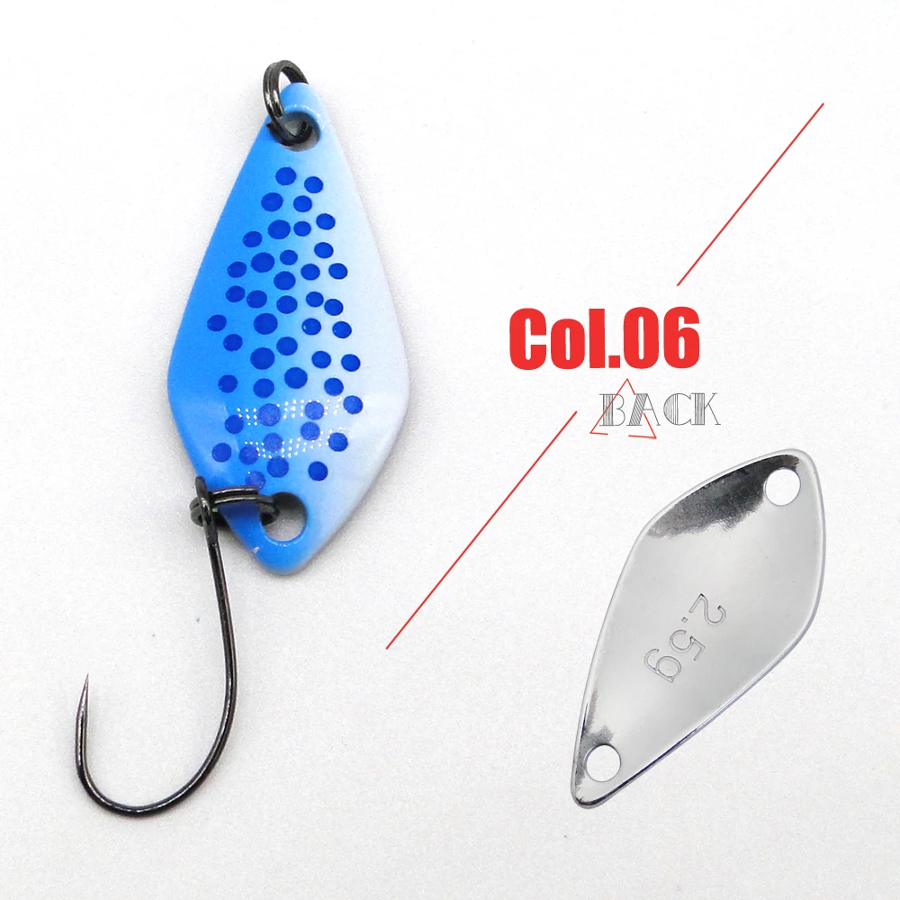 Jerry 1 unid 2,5G 3,5g agua dulce ultraligero pesca UV colores corriente lago área trucha grayling cuchara intermitente spinnerbait pesca