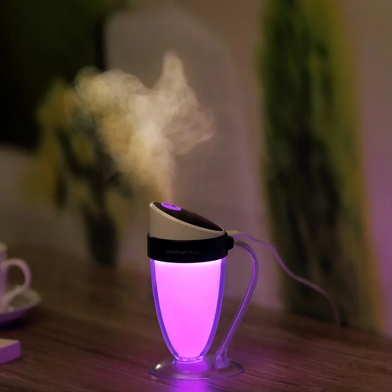

Tuansing 2016 NEW Luminous Cup USB Mini Ultrasonic Humidifier DC 5V ABS+PP LED Light Air Purifier Atomizer Mist Maker