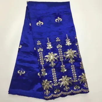 

george lace fabric with sequins royal blue lace fabric african fabric materials high quality 5yard/lot