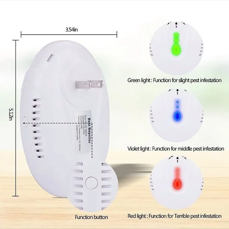 

Electronic Ultrasonic Repeller Three Modes Plug-in Mouse Pest Control Insect Bug Mosquito Cockroach Repellent