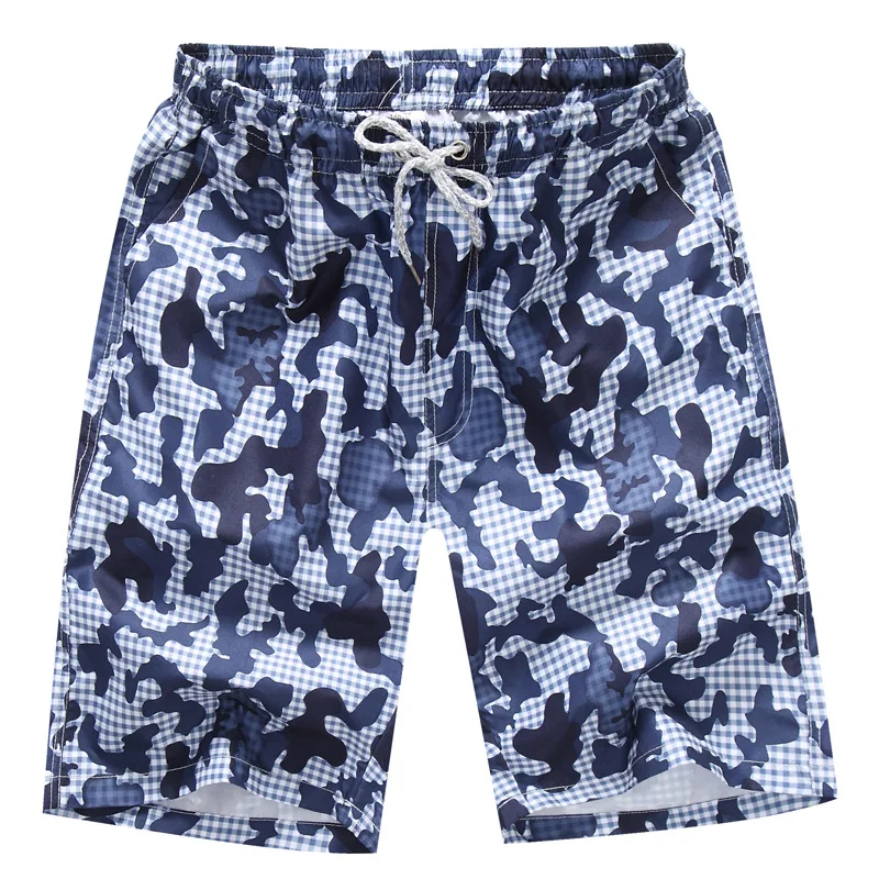 Быстросохнущая Лето Повседневное Пляжные шорты Для мужчин большой Размеры Цветочный принт эластичный пояс Для мужчин s доска