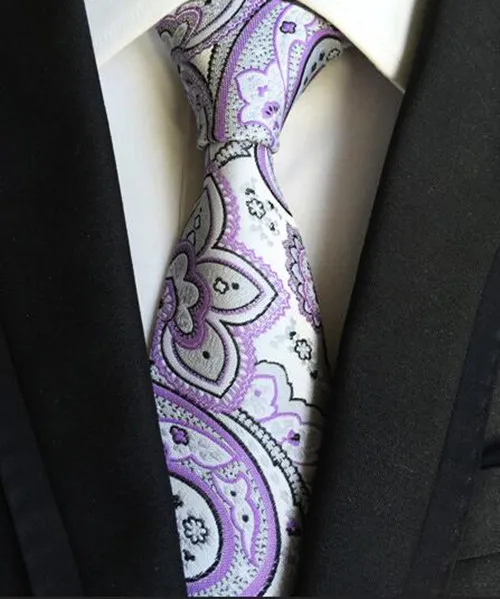 8 см галстуки в клетку Пейсли для мужчин Классические деловые Цветочные жаккардовый шелк роскошный свадебный галстук для жениха зажим для галстука - Цвет: Y103