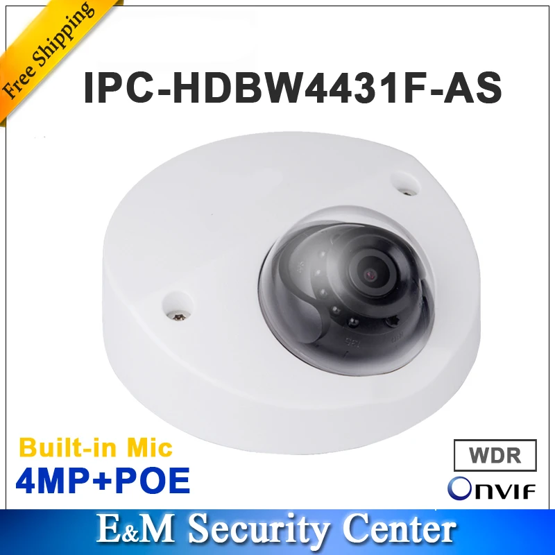 

Wholesale original with logo IPC-HDBW4431F-AS 4MP IR Mini Dome Network Built-in Mic POE Camera IP67 IK10