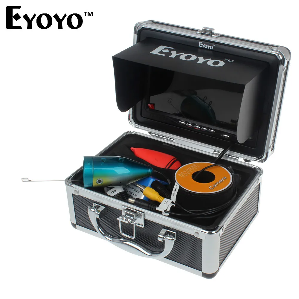 

Eyoyo Original 30M 1000TVL Fish Finder Underwater Fishing 7" Video Camera Monitor AntiSunshine Shielf Sunvisor Infrared IR LED