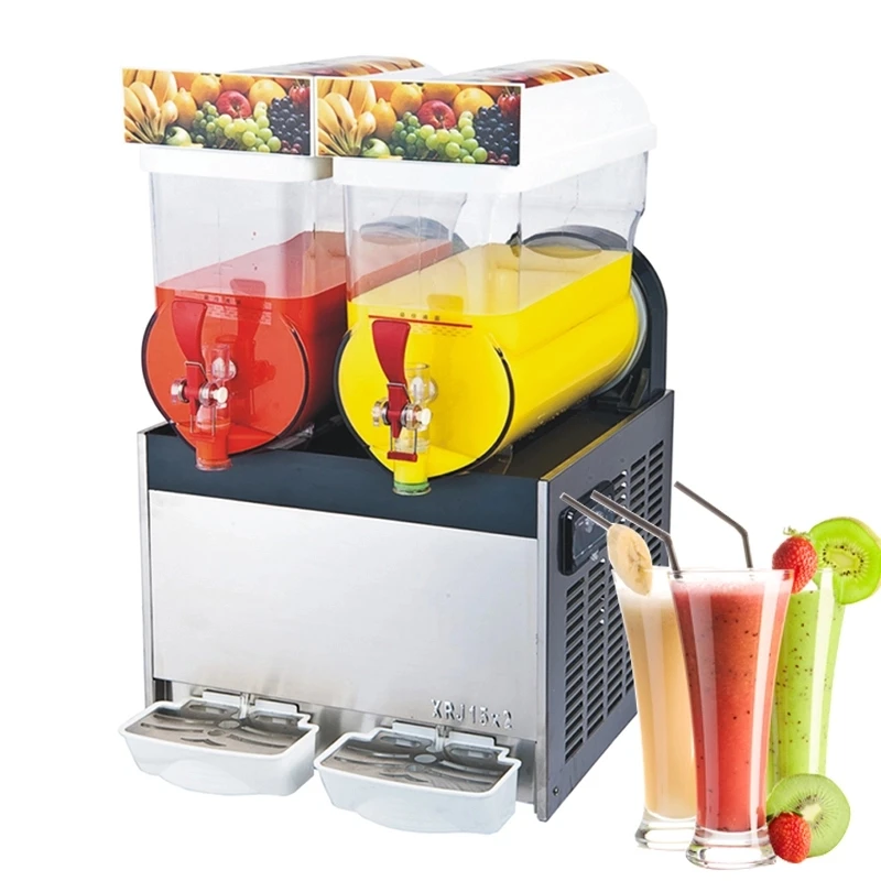 

Free shipping 110/220v Double 15L*2 slush machine smoothie maker machines cold drinks machine