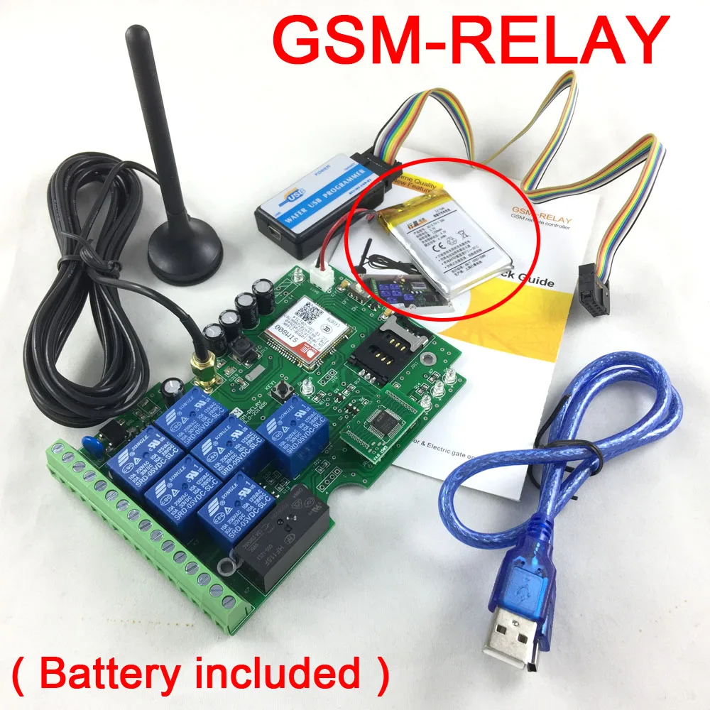 GSM коробка дистанционный выключатель(GSM-RELAY)/семь реле выхода/Перезаряжаемые Батарея для сбоя питания оповещения