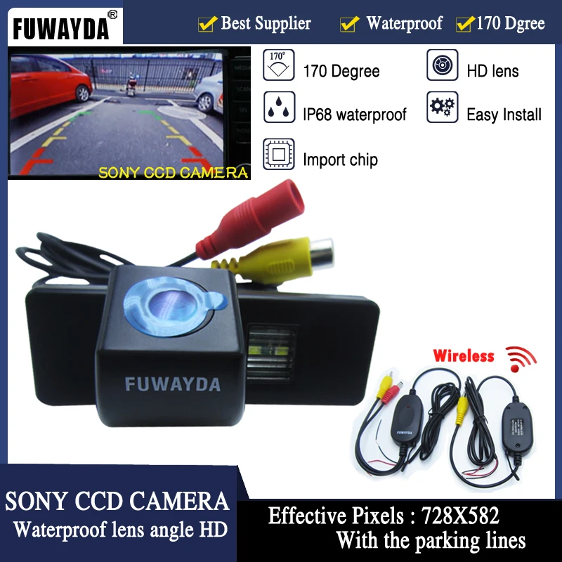 

FUWAYDA Wireless SONY CCD Chip Car Rear View CAMERA for Nissan QASHQAI X-TRAIL Geniss Citroen C4 C5 Dualis Peugeot 307cc