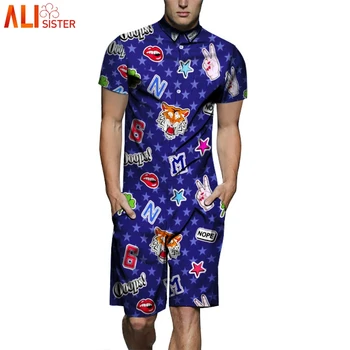 

Alisister Mens Cartoon Print Coverall 3d Printed One Piece Jumpsuits Cargo Pants Trouser Casual Romper Summer Plus Size