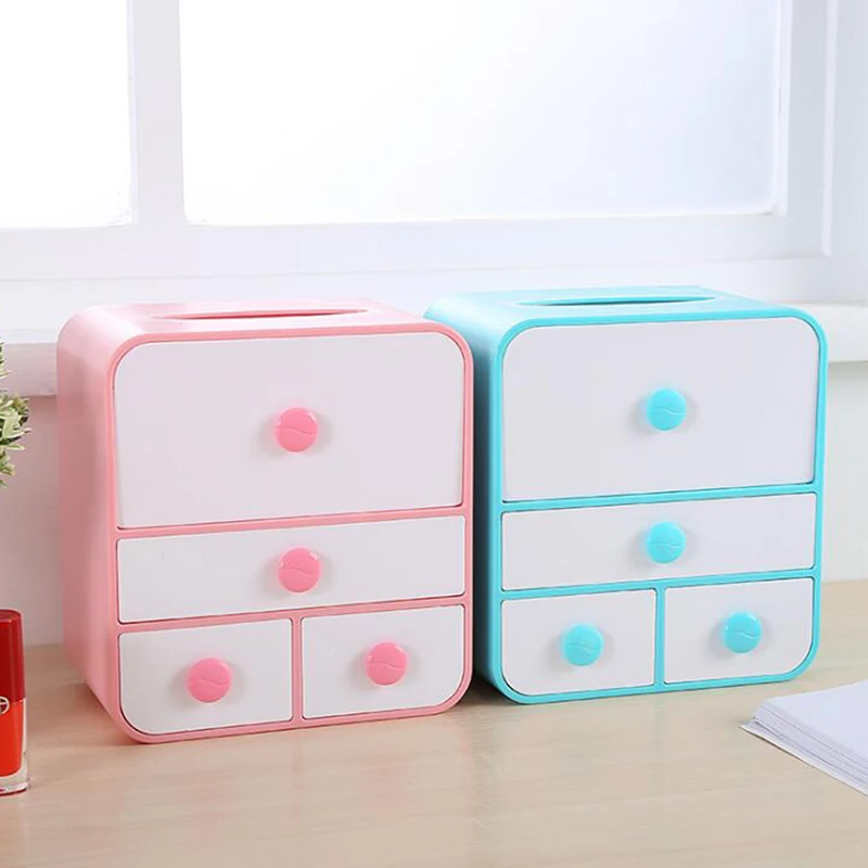 BASUPPLY 1 قطعة علبة مناديل ورقية من البلاستيك حامل مناديل مخزن للمكياج مربع مع الأدراج مجوهرات سطح المكتب مكتب منظم أدوات التجميل BASUPPLY 1 قطعة علبة مناديل ورقية من البلاستيك حامل مناديل مخزن للمكياج مربع مع الأدراج مجوهرات سطح المكتب مكتب منظم أدوات التجميل