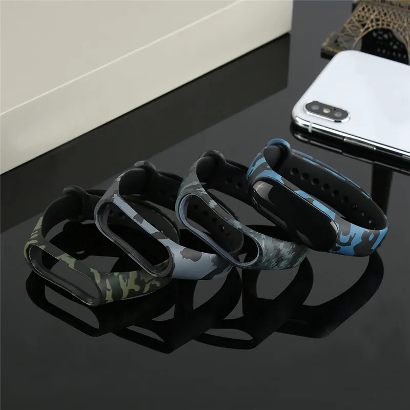 

For Xiaomi Mi Band 3 Strap Camouflage Waterproof Wristband Replacement Smart Band Accessories For Mi Band 3 Silicone Straps