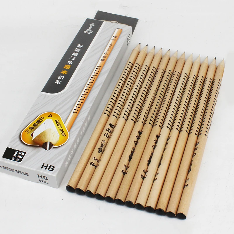 

Children Kid Writing Posture Correction Triangle Pencil 12pcs/set HB Pencils Set for Daily Writing School Office Supplies