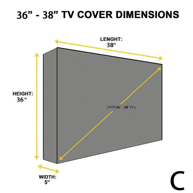 Уличный ТВ крышка воды и пыли подходит для большинства ТВ водонепроницаемый Открытый Чехол для телевизора без телевизора 22-65' - Цвет: C