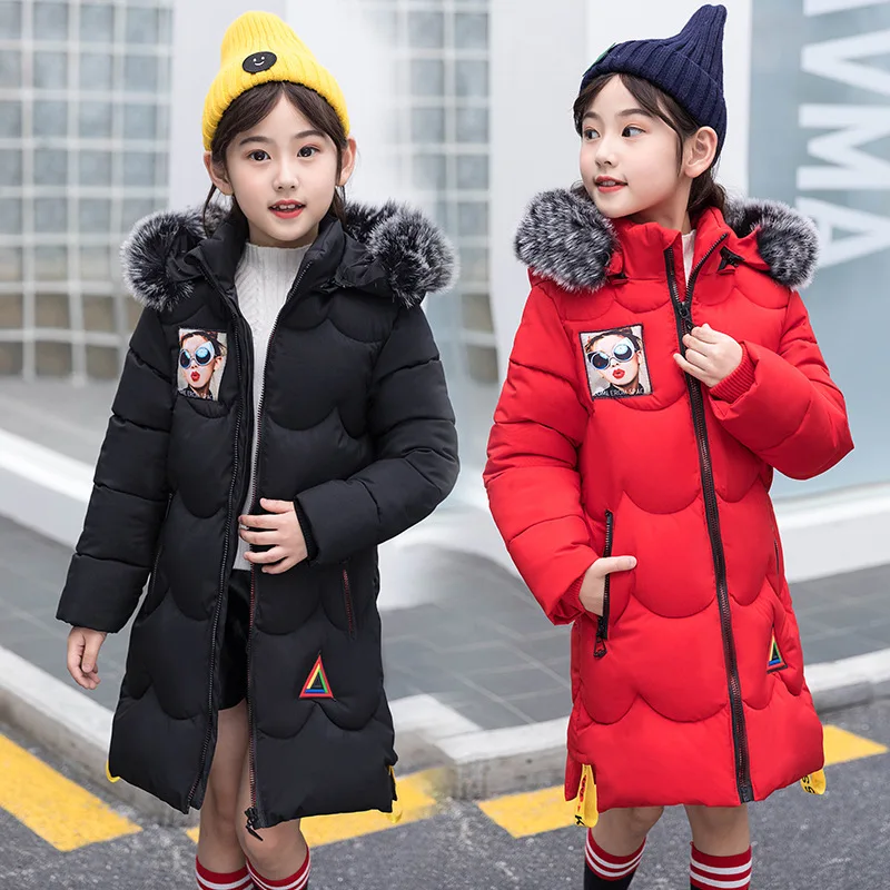 2018 New Winter Girls Clothing Cotton Padded Jackets Thicken Big Girl