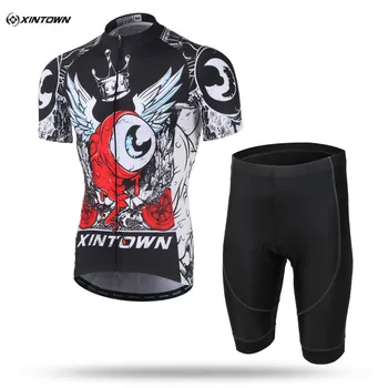 

HOT!XINTOWN Team Mens Short Sleeve Ropa Ciclismo Maillot Cycling Jersey Set Mountain Bike Clothing Breathable Bicycle Clothes