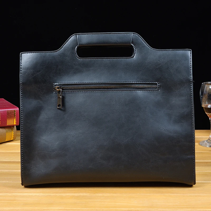YIZHI 2018 Business Men's Briefcase Computer Bag High-quality PU Leather Handbag Holds 12\