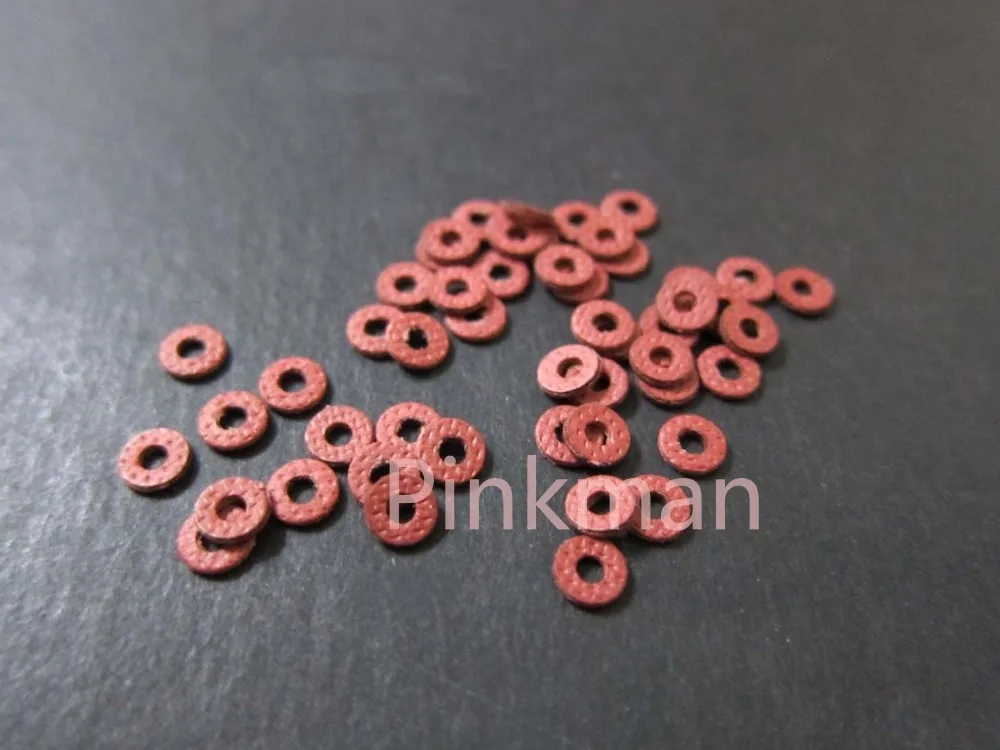 

1000 Pcs M2 2mmx5mmx0.5mm Red Insulating Fiber Washer