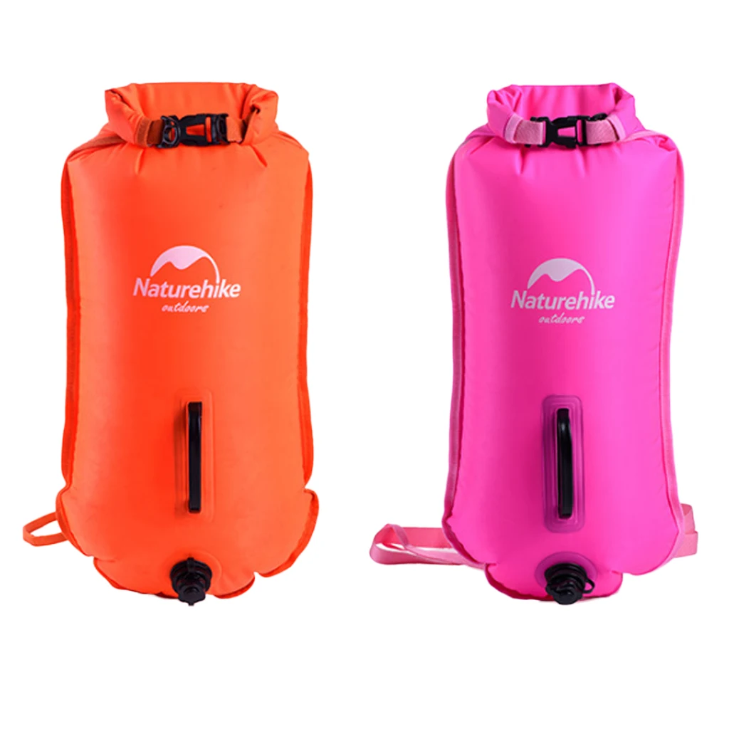 

High Visibility Waterproof Inflatable Safety Swim Buoy Tow Float Dry Bag Waist Belt for Open Water Swimming SUP Kayak Canoe Surf
