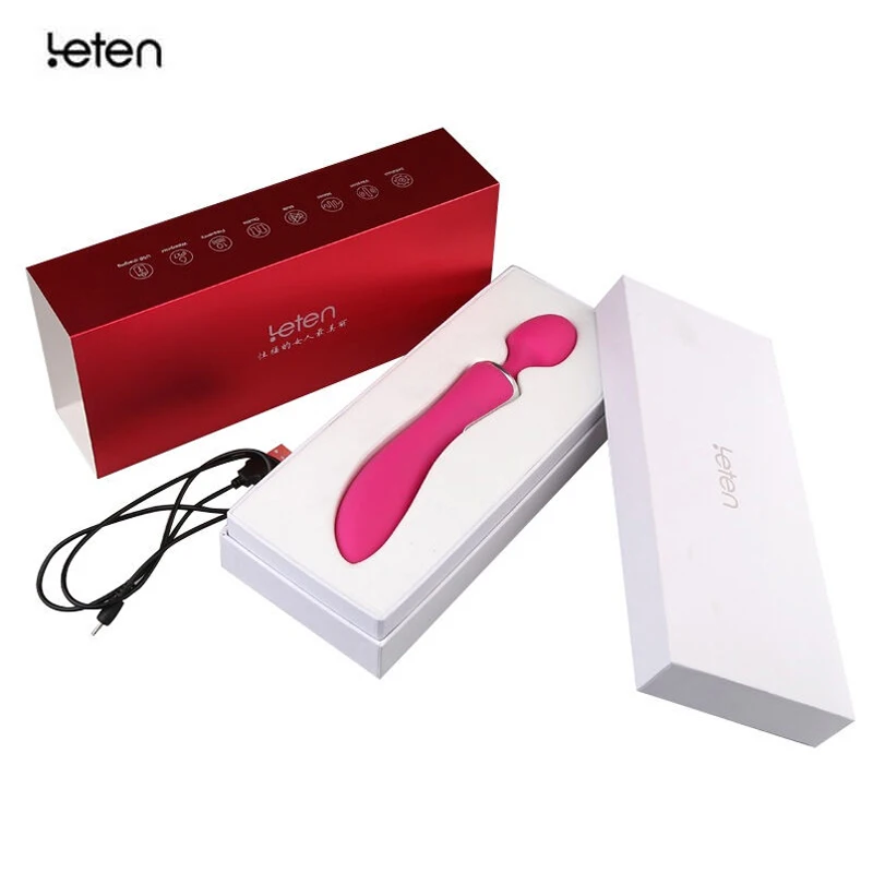 Двойной вибратор Leten многоскоростной массажер для тела с USB зарядкой игры