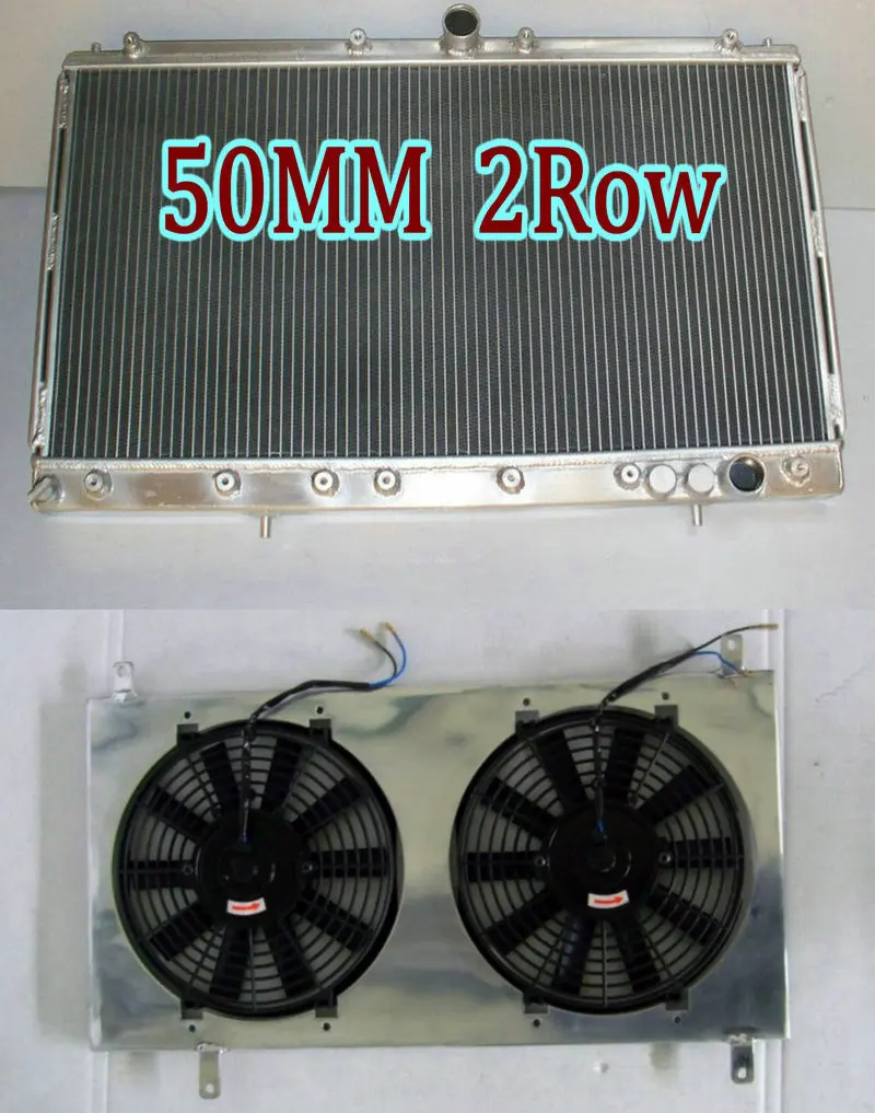 Radiator Shroud Fans 2Row алюминиевый радиатор и вентилятор для 1991-1999 Mitsubishi 3000GT GTO Dodge Stealth 3000 GT V6 6G72 3.0L MT VR4 SL R/T SR MR Turbo - Цвет: Radiator Shroud Fans