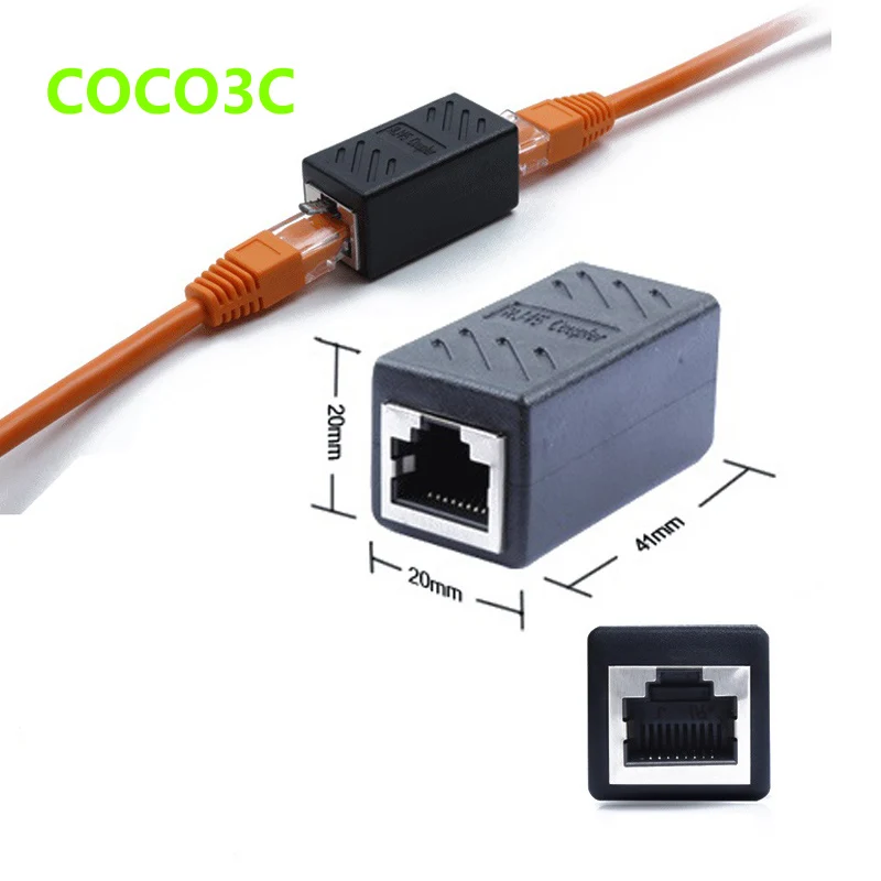 RJ45 Network Net LAN Plug Cable Join Extension Adapter 8P8C RJ