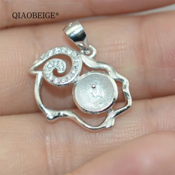 

QIAOBEIGE diy 925 Sterling Silver Pearl Pendant for Jewelry Making animal little sheep Style Jewelry Making Supplies 8-9mm bead