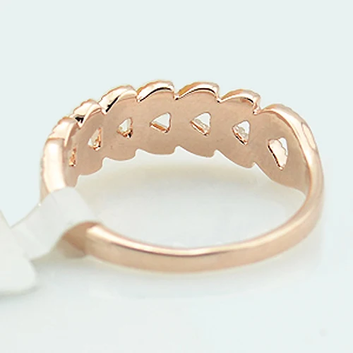 USTAR лист кольцо с кристаллами для женщин розовое золото цвет женские обручальные кольца вечерние подарок растение Anel Bijoux Высокое качество