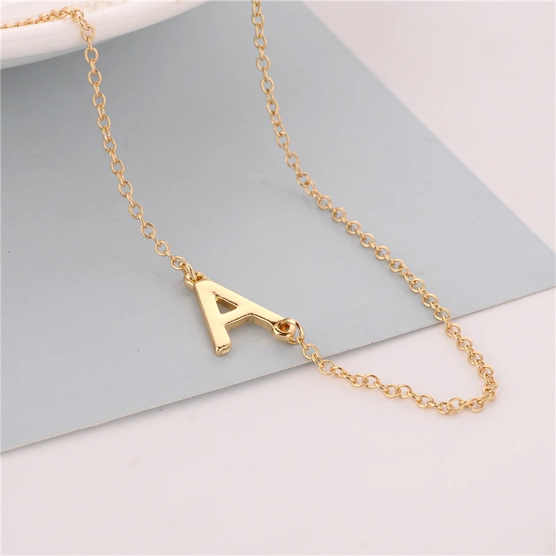 

10pcs/lot Unique Personalized Sideways Letter Necklace,Tiny Initial Necklace Couples Necklace Gift For Her-Gift Idea