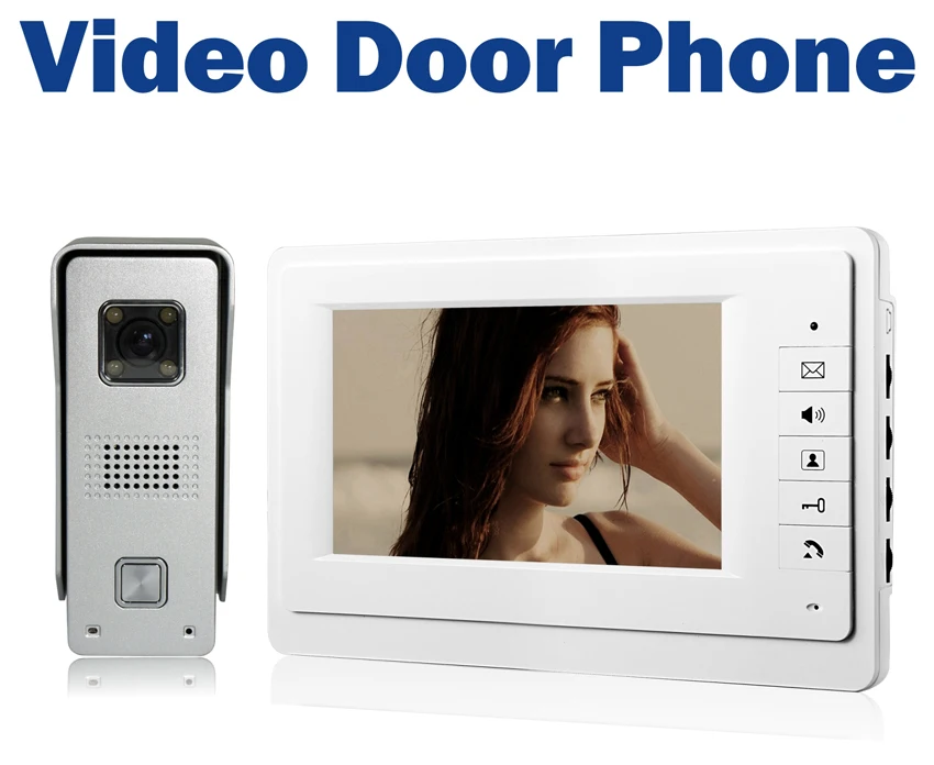 

Wired Video Door Phone Doorbell Intercom System Camera LEDs Night Vision 7" LCD Monitor