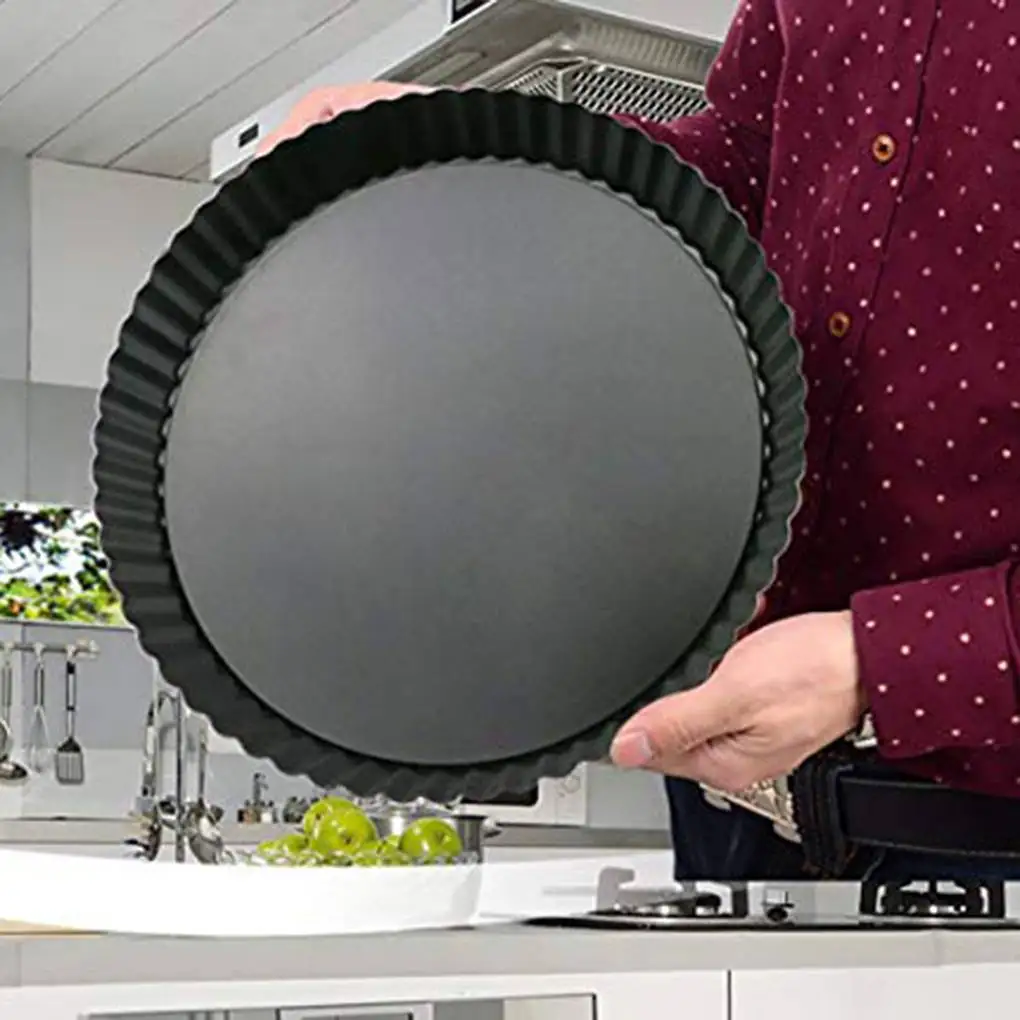 

Non-Stick Removable Loose Bottom Quiche Tart Pan Round Pie Pizza Pan with Removable Base