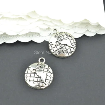 

50pcs/lots Antique metal tibetan silver charms Earth jewelry pendants for diy necklace bracelet jewelry making 24*20mm Z42943